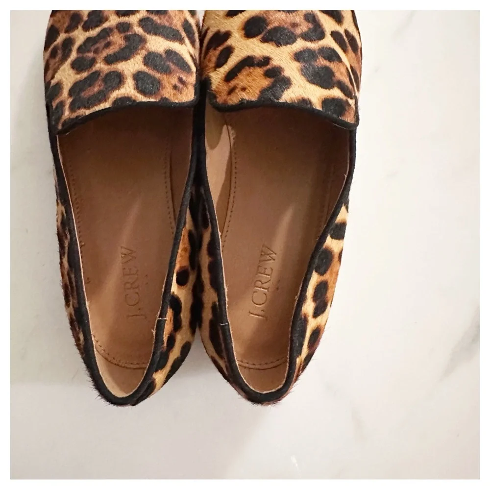 NEW J. Crew Smoking Slipper In Haircalf Flats Rich Mahogany‎ Size 7